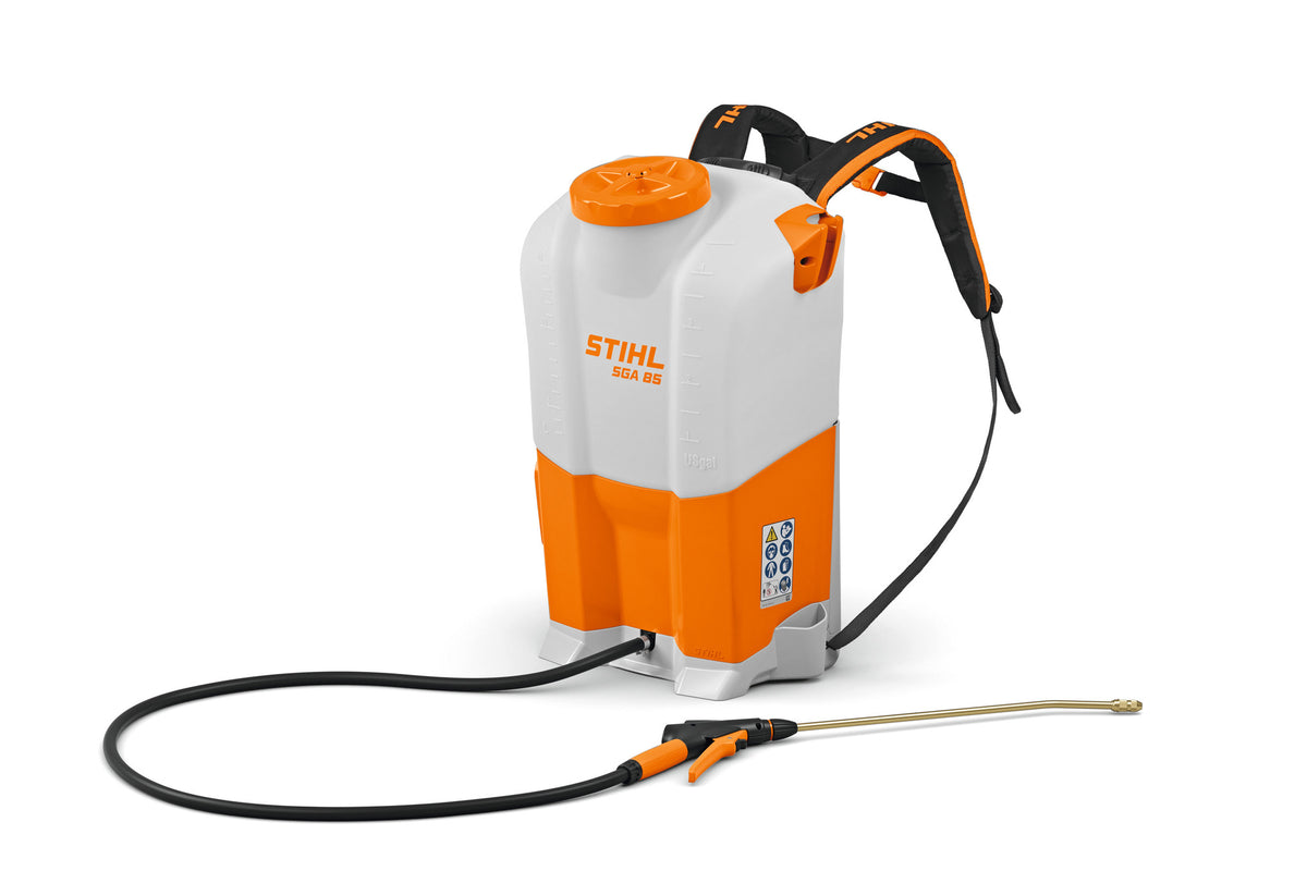 STIHL SGA 85 Akku-Spritzgerät Rückansicht mit Tragsystem