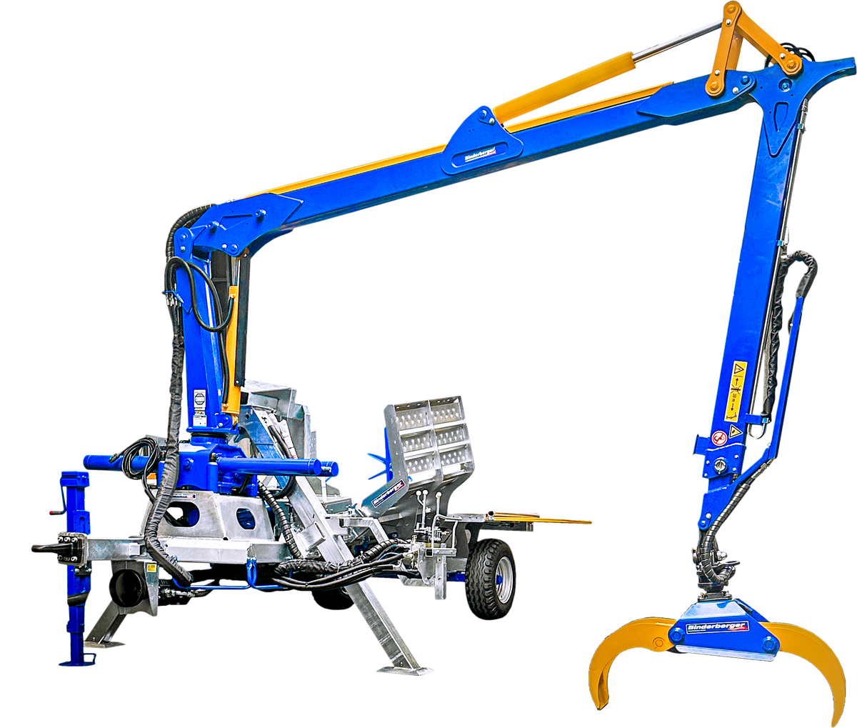 Binderberger Liegendspalter GI33 superspeed mit Forstkran