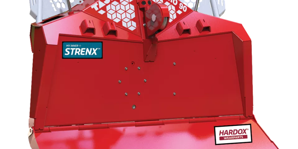Tajfun VIP PRO 90: Rahmen aus Strenx, Rückeschild aus Hardox